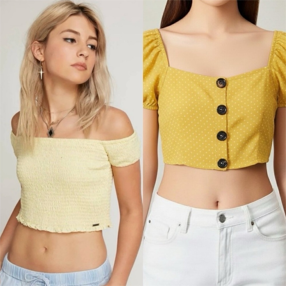 New with tags bundle of Two Off-Shoulder Crop Tops Size S